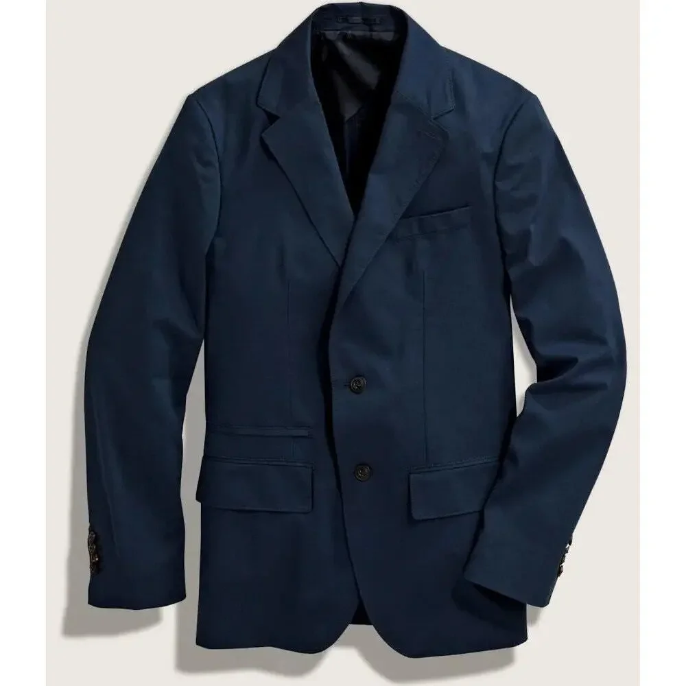 Faherty Reserve Cotton Linen All Season Blazer Navy Blue Sz XXL